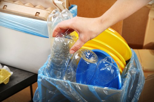 Professional furniture disposal team in action